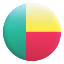 Benin Flag Round Stickers