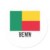 Benin Flag Round Sticker