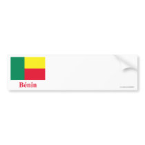 Benin Flag with Name in French bumper stickers by Vexillophile Benin Flag with Name in French bumper stickers