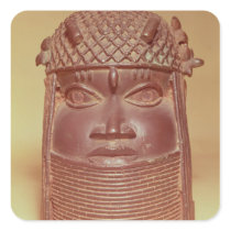 Benin mask square stickers