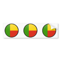 Benin quality Flag Circle Bumper Stickers