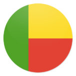 Benin quality Flag Circle Round Stickers