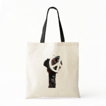 Benin Trendy Peace Sign with Beninese map Canvas Bags