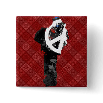Benin Trendy Peace Sign with Beninese map Pin