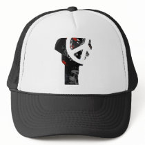 Benin Trendy Peace Sign with Beninese map Trucker Hat