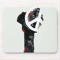 Benin Trendy Peace Sign with Beninese map Mouse Pad