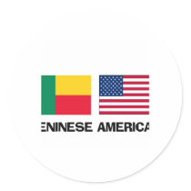 Beninese American Round Stickers