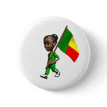 Beninese Girl Pinback Button