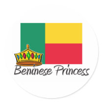 Beninese Princess Round Stickers