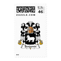 Benjamin Family Crest Postage Stamps
