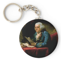 Benjamin Franklin by David Martin done in 1767 Key Chains