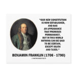 Benjamin Franklin Death Taxes Quote Postcards
