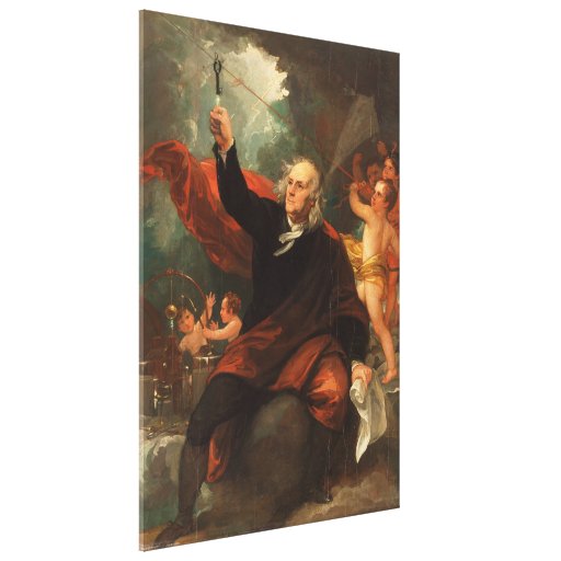 Benjamin Franklin Drawing Electricity from the Sky Canvas Print | Zazzle