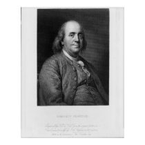 BENJAMIN FRANKLIN Engraving by H.B. Hall posters