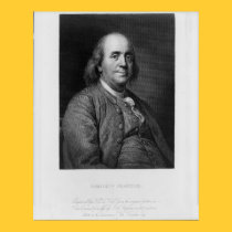 BENJAMIN FRANKLIN Engraving by H.B. Hall posters