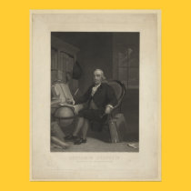 BENJAMIN FRANKLIN Engraving by Henry S. Sadd posters