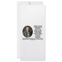 Benjamin Franklin Fond Of Reading Money Quote Customized Rack Card