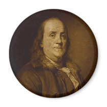 Benjamin Franklin Head and Shoulders Portrait Refrigerator Magnets
