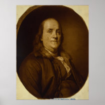 Benjamin Franklin Head and Shoulders Portrait Print