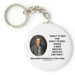 Benjamin Franklin Healthy Wealthy Wise Quote Key Chain