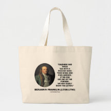 Benjamin Franklin Idleness Pride Tax Heavier Hand Canvas Bag