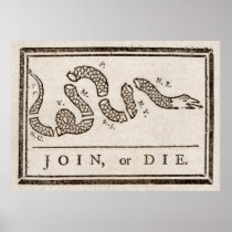 Benjamin Franklin "Join or Die" Cartoon Poster
