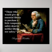 Benjamin Franklin Liberty Freedom Quote Print