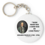 Benjamin Franklin Never Was Good War Or Bad Peace Keychains