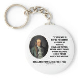 Benjamin Franklin Not Be Forgotten Reading Writing Keychain