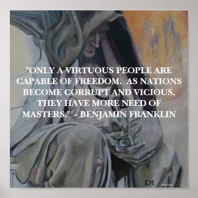 BENJAMIN FRANKLIN QUOTE -  POSTER by seapearls