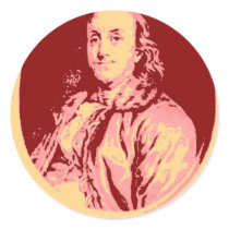 Benjamin Franklin Round Sticker