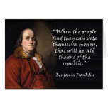 Benjamin Franklin - Voting For Money Card