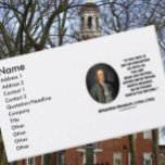 Benjamin Franklin Write Things Worth Reading Do Business Card