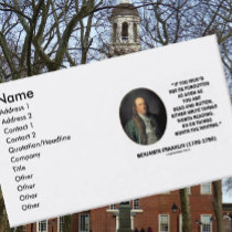 Benjamin Franklin Write Things Worth Reading Do Business Card