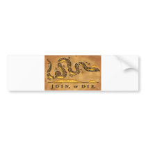 Benjamin Franklin's Join Or Die Political Cartoon Bumper Stickers
