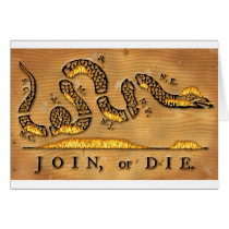 Benjamin Franklin's Join Or Die Political Cartoon Greeting Card
