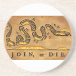 Benjamin Franklin's Join Or Die Political Cartoon Coaster