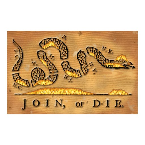 Benjamin Franklin s Join Or Die Political Cartoon Photograph Zazzle