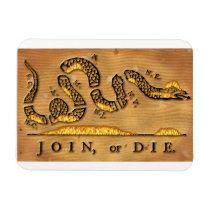 Benjamin Franklin's Join Or Die Political Cartoon Rectangle Magnet