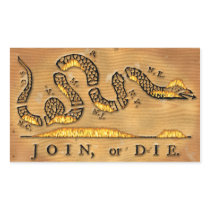 Benjamin Franklin's Join Or Die Political Cartoon Rectangular Stickers