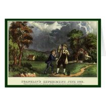 Benjamin Franklin's Lightning Experiment with Kite Greeting Cards