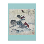 Benkei crab and camellia by Katsushika, Taito II Postcard