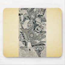 Benkei Cry of the crane by Okumura, Masanobu Mouse Pads