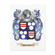 Bennet Coat of Arms (Family Crest) Post Cards