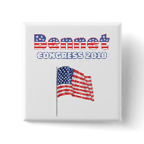 Bennet Patriotic American Flag 2010 Elections Pinback Button