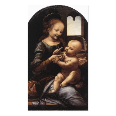 Benois Madonna by Leonardo Da Vinci circa 1478 Business Card by Leonardodavinciart
