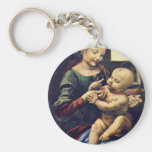 Benois Madonna By Leonardo Da Vinci Key Chain