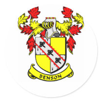 BENSON Coat of Arms stickers