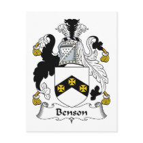 Benson Family Crest Post Cards