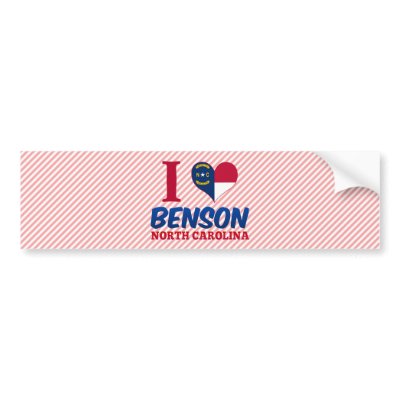 Benson, North Carolina Bumper Stickers by cityshirtsUSA